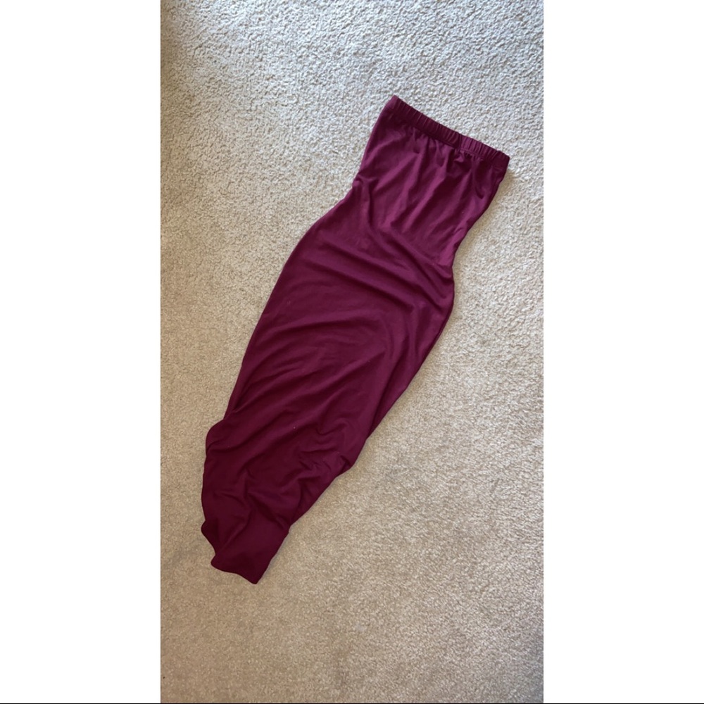 Burgundy tube dress